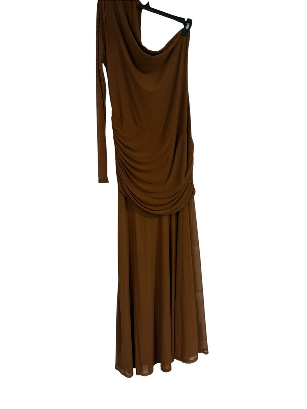 ASOS DESIGN Brown One-Shoulder Draped Women’s Dress